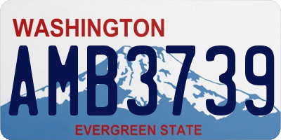 WA license plate AMB3739