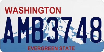 WA license plate AMB3748
