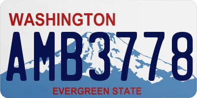 WA license plate AMB3778