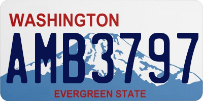 WA license plate AMB3797