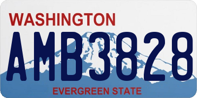 WA license plate AMB3828