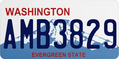 WA license plate AMB3829
