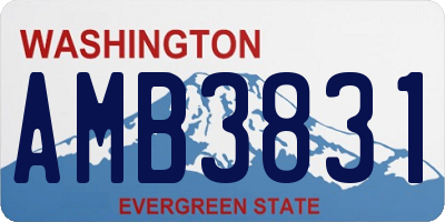 WA license plate AMB3831