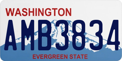 WA license plate AMB3834