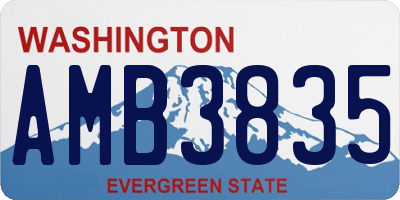 WA license plate AMB3835