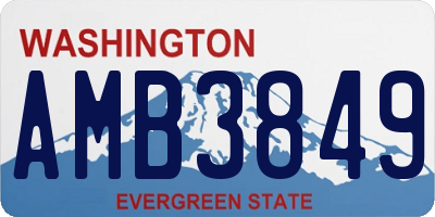 WA license plate AMB3849