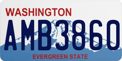 WA license plate AMB3860