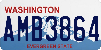 WA license plate AMB3864