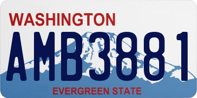 WA license plate AMB3881