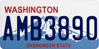 WA license plate AMB3890