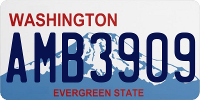 WA license plate AMB3909