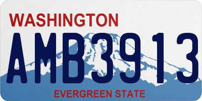 WA license plate AMB3913