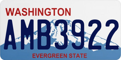 WA license plate AMB3922