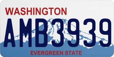 WA license plate AMB3939