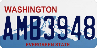 WA license plate AMB3948