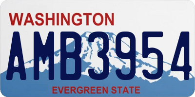 WA license plate AMB3954