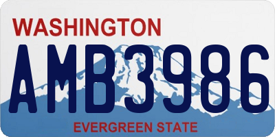 WA license plate AMB3986