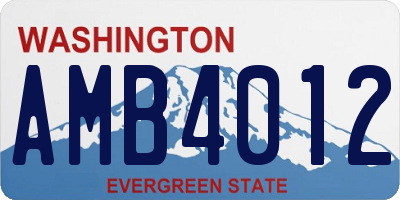 WA license plate AMB4012