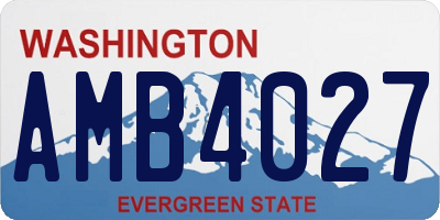 WA license plate AMB4027