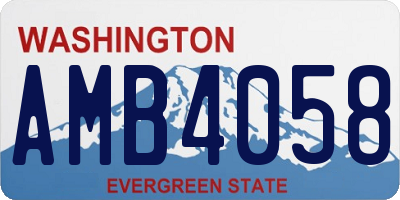 WA license plate AMB4058