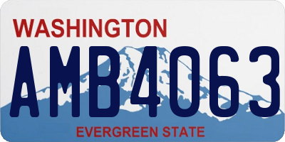 WA license plate AMB4063