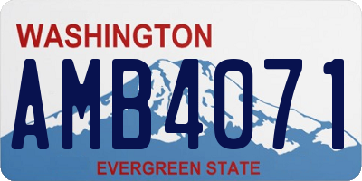 WA license plate AMB4071