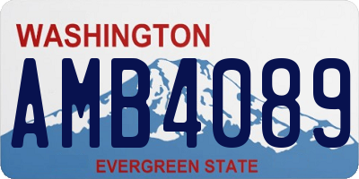 WA license plate AMB4089