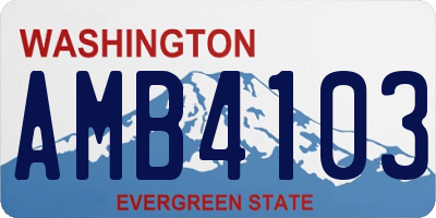 WA license plate AMB4103