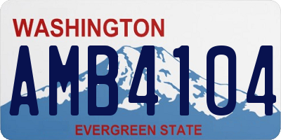WA license plate AMB4104