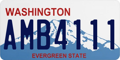 WA license plate AMB4111
