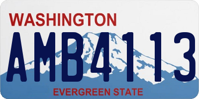 WA license plate AMB4113