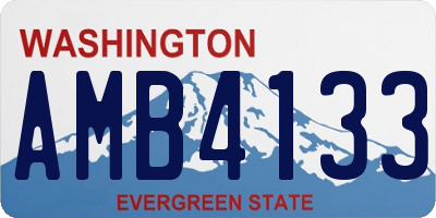 WA license plate AMB4133