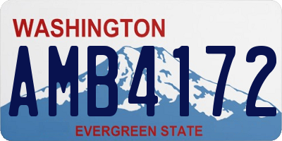 WA license plate AMB4172