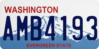 WA license plate AMB4193