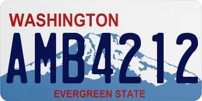 WA license plate AMB4212