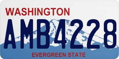 WA license plate AMB4228