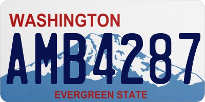 WA license plate AMB4287