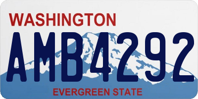 WA license plate AMB4292