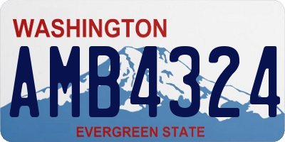WA license plate AMB4324