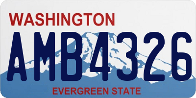 WA license plate AMB4326