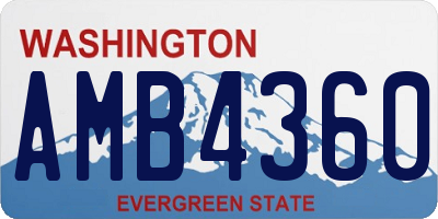 WA license plate AMB4360