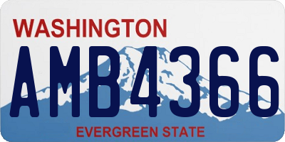 WA license plate AMB4366