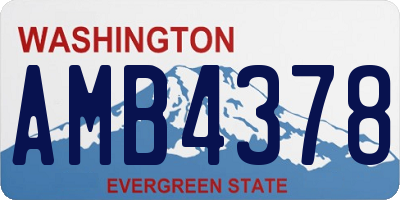 WA license plate AMB4378