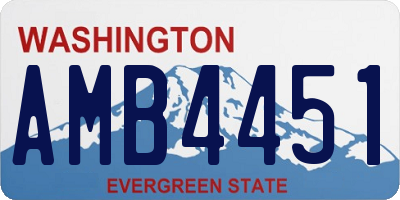 WA license plate AMB4451