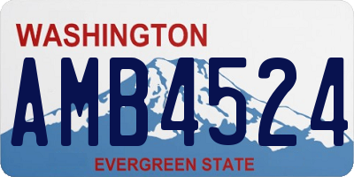 WA license plate AMB4524