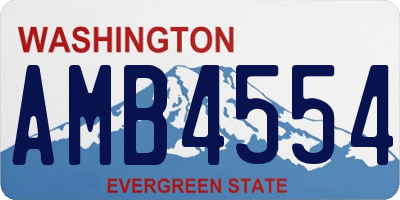 WA license plate AMB4554