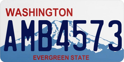 WA license plate AMB4573
