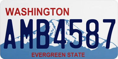 WA license plate AMB4587