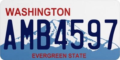 WA license plate AMB4597