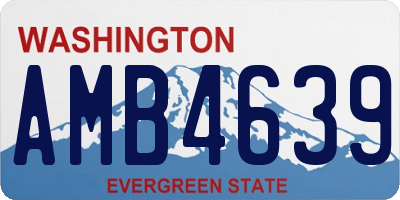 WA license plate AMB4639